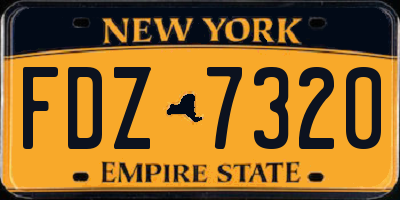 NY license plate FDZ7320