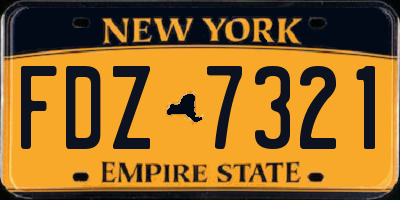 NY license plate FDZ7321