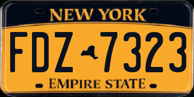 NY license plate FDZ7323