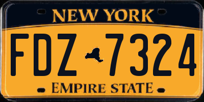 NY license plate FDZ7324