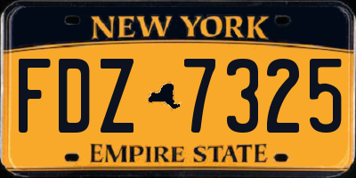 NY license plate FDZ7325
