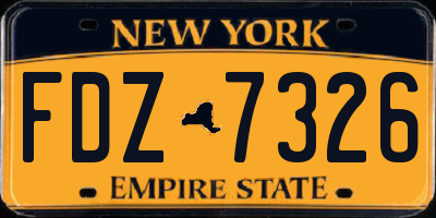 NY license plate FDZ7326