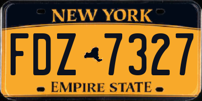 NY license plate FDZ7327