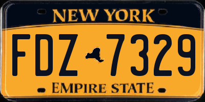 NY license plate FDZ7329