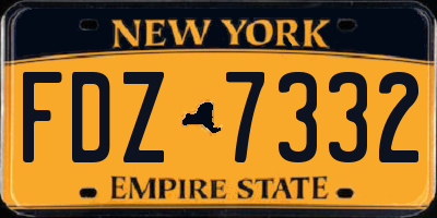 NY license plate FDZ7332