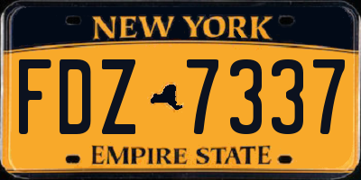 NY license plate FDZ7337