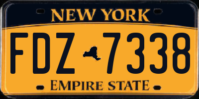 NY license plate FDZ7338