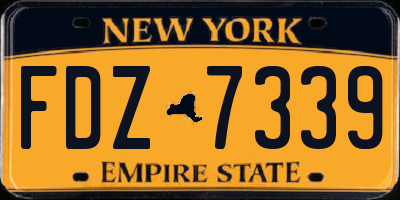 NY license plate FDZ7339