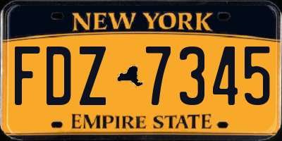 NY license plate FDZ7345