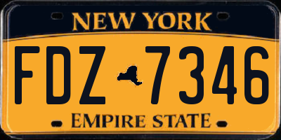 NY license plate FDZ7346