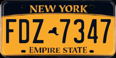 NY license plate FDZ7347