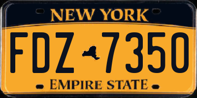 NY license plate FDZ7350