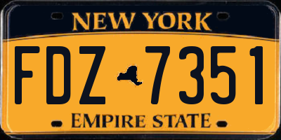 NY license plate FDZ7351