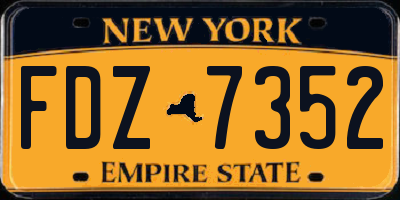 NY license plate FDZ7352