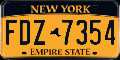 NY license plate FDZ7354