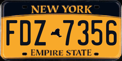 NY license plate FDZ7356