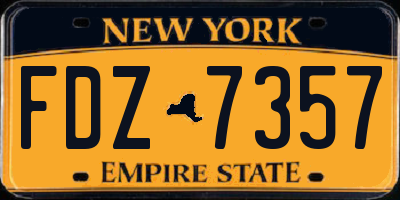 NY license plate FDZ7357