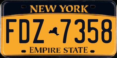 NY license plate FDZ7358