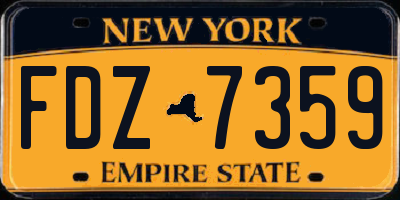 NY license plate FDZ7359