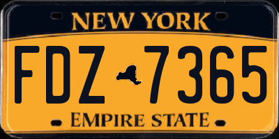 NY license plate FDZ7365