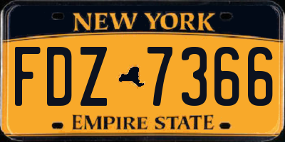 NY license plate FDZ7366