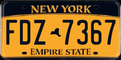 NY license plate FDZ7367