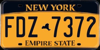 NY license plate FDZ7372