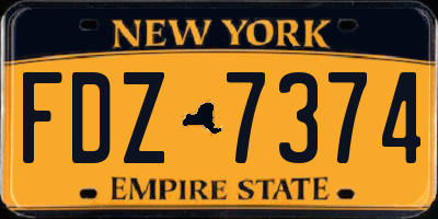 NY license plate FDZ7374