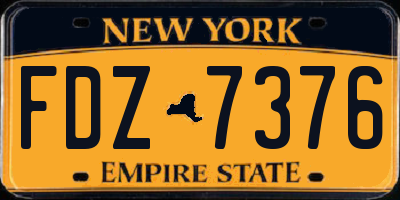 NY license plate FDZ7376