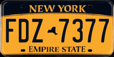 NY license plate FDZ7377