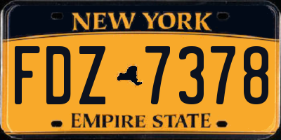 NY license plate FDZ7378