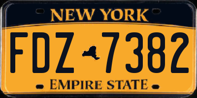 NY license plate FDZ7382