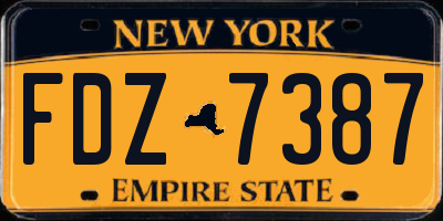NY license plate FDZ7387