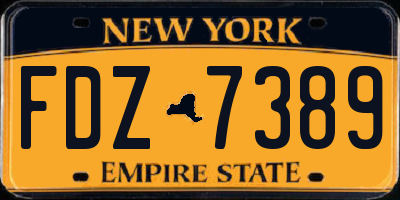 NY license plate FDZ7389