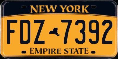 NY license plate FDZ7392