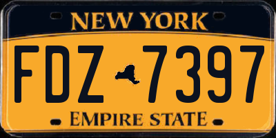 NY license plate FDZ7397
