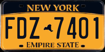 NY license plate FDZ7401