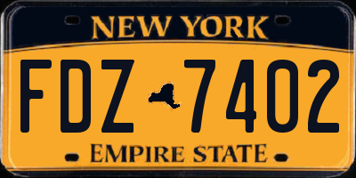 NY license plate FDZ7402