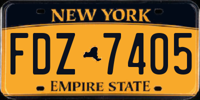 NY license plate FDZ7405