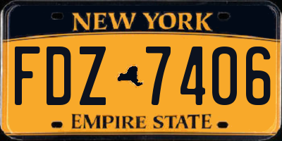NY license plate FDZ7406