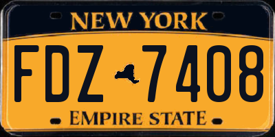 NY license plate FDZ7408