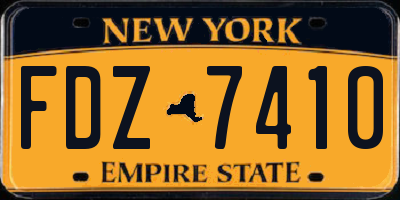 NY license plate FDZ7410