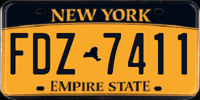 NY license plate FDZ7411