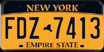 NY license plate FDZ7413