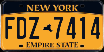 NY license plate FDZ7414