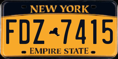 NY license plate FDZ7415