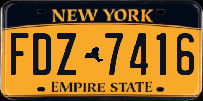 NY license plate FDZ7416