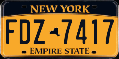 NY license plate FDZ7417