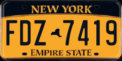 NY license plate FDZ7419