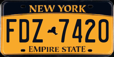 NY license plate FDZ7420